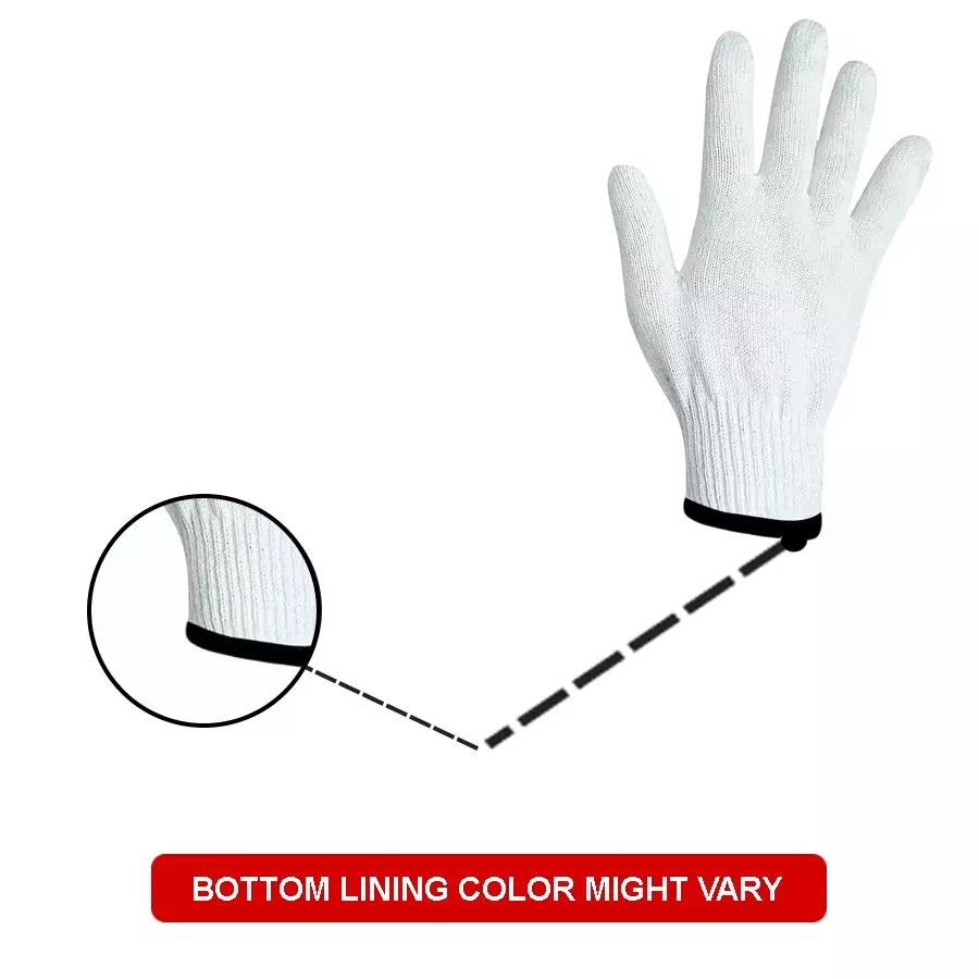 Swavind Safety Hand Gloves Lint-Free Nylon Anti Static Soft & Stretchable White Free Size (Pack of 120 Pair)