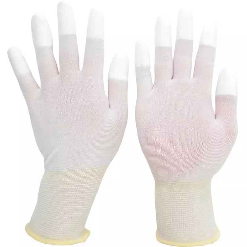 MIDORI Nylon Gloves White LL Size 19.4 cm Palm Circumference 8 cm Middle Finger Length Nylon, MCG501N-LL (Pack of 10 Pair)