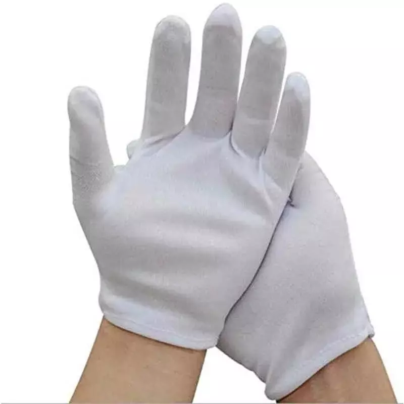Swavind Safety Hand Gloves Lint-Free Nylon Anti Static Soft & Stretchable Prevents Fiber Shedding White Free Size (Pack of 120 Pair)