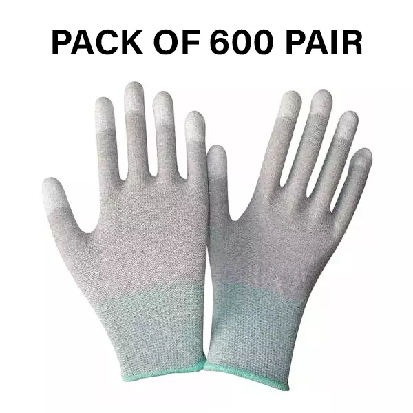 Swavind Safety Hand Gloves Synthetic Fabric Non-Slip Grip White Free Size (Pack of 600 Pair)