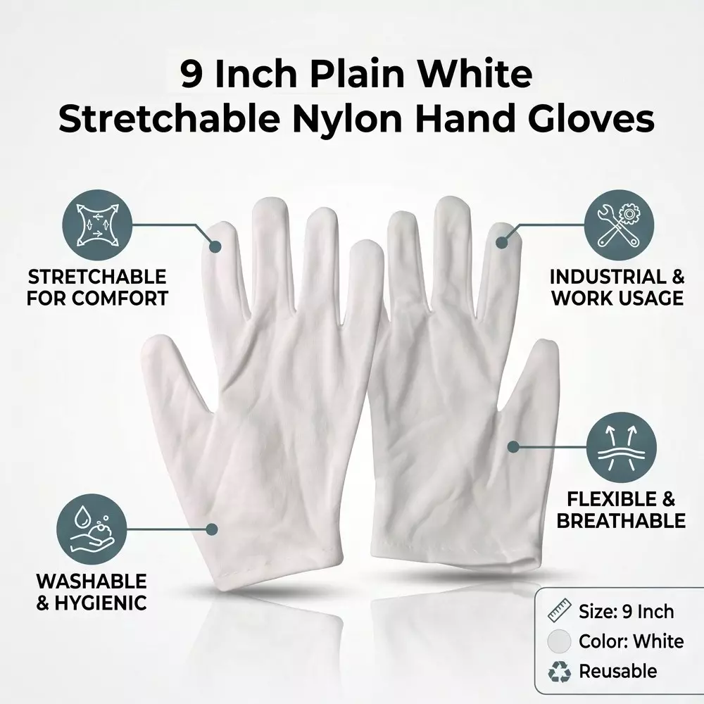 generic-12-inch-size-plain-white-stretchable-nylon-hand-gloves-for-industrial-usage
