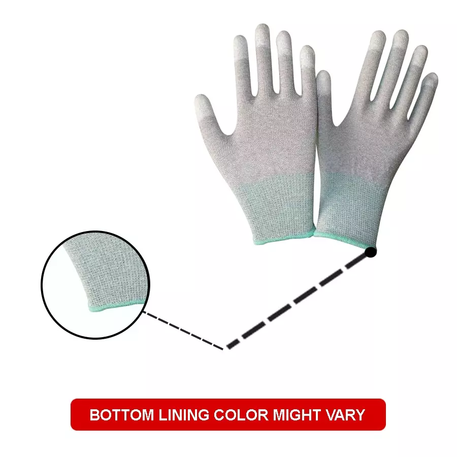 Swavind Safety Hand Gloves Synthetic Fabric Non-Slip Grip White Free Size (Pack of 12 Pair)