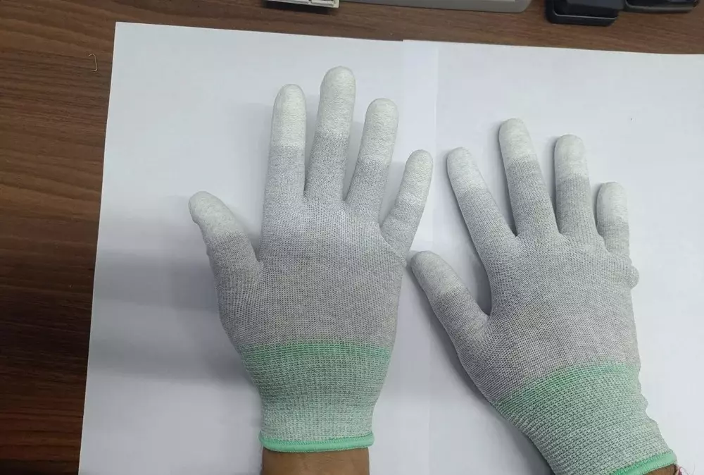 Swavind Safety Hand Gloves Synthetic Fabric Non-Slip Grip White Free Size (Pack of 12 Pair)