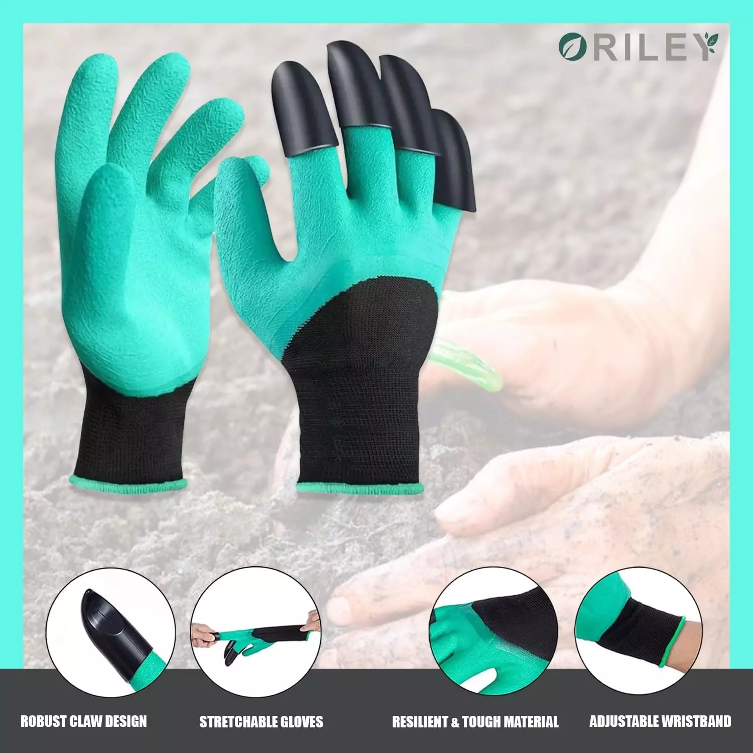 Swavind Safety Hand Gloves Strong Flexible Fabric Puncture Resistant Green & Black Free Size (Pack of 120 Pair)