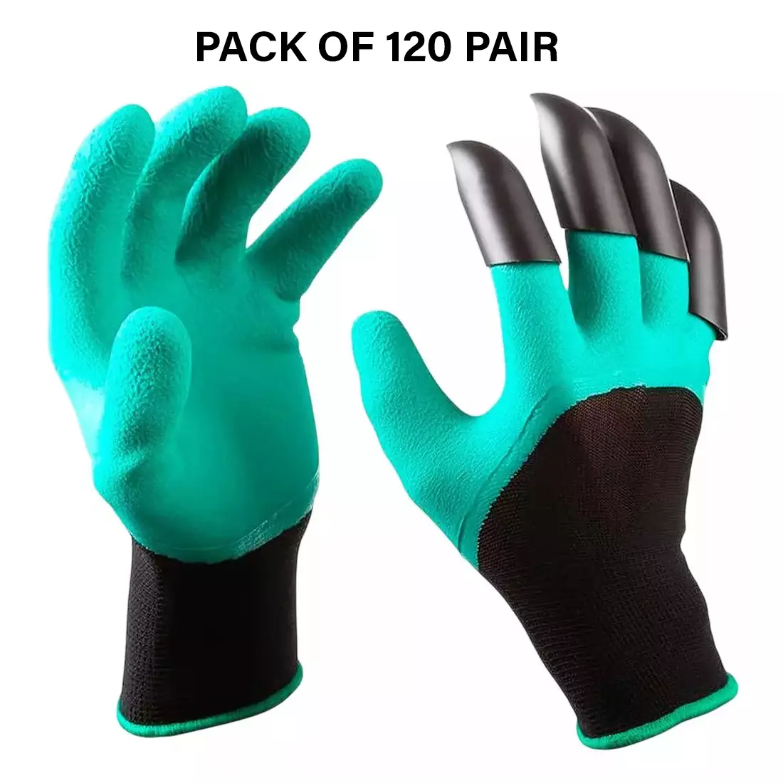 Swavind Safety Hand Gloves Strong Flexible Fabric Puncture Resistant Green & Black Free Size (Pack of 120 Pair)