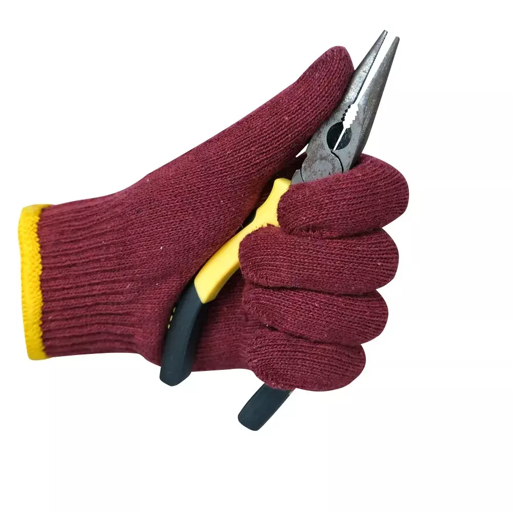 Swavind Safety Hand Gloves Lint-Free Nylon Anti Static Soft & Stretchable Wine Free Size (Pack of 120 Pair)
