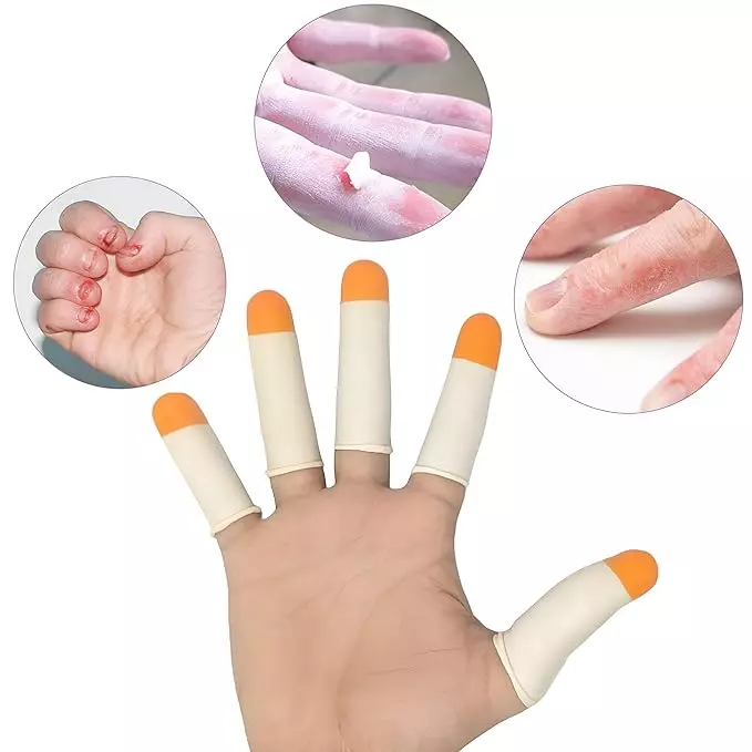 swavind-reusable-finger-coats-latex-rubber-anti-slip-anti-static-white-orange-for-electronic-assembly-industrial-work-144-pcs-x-10-pack