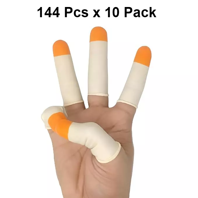 swavind-reusable-finger-coats-latex-rubber-anti-slip-anti-static-white-orange-for-electronic-assembly-industrial-work-144-pcs-x-10-pack