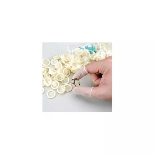 GLOBALSS Finger Cots Rubber White Free Size (Pack of 1000)