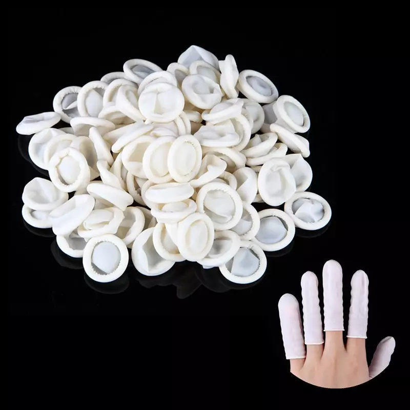 GLOBALSS Finger Cots Rubber White Free Size (Pack of 1000)