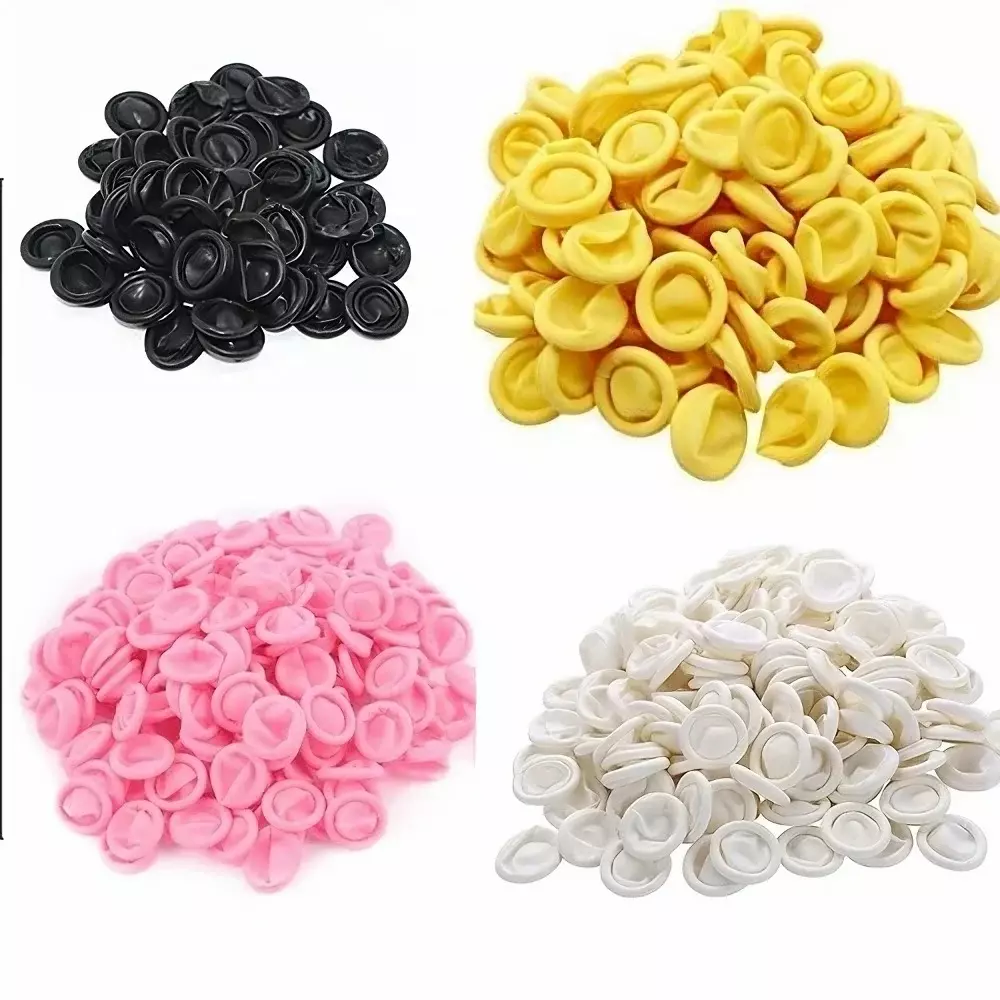 GLOBALSS ESD Finger Cot Rubber Yellow for Personal & Professional Use (Pack of 1000)
