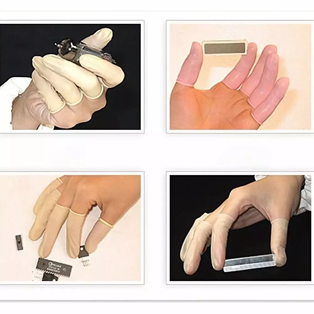 GLOBALSS ESD Finger Cot Rubber Yellow for Personal & Professional Use (Pack of 1000)