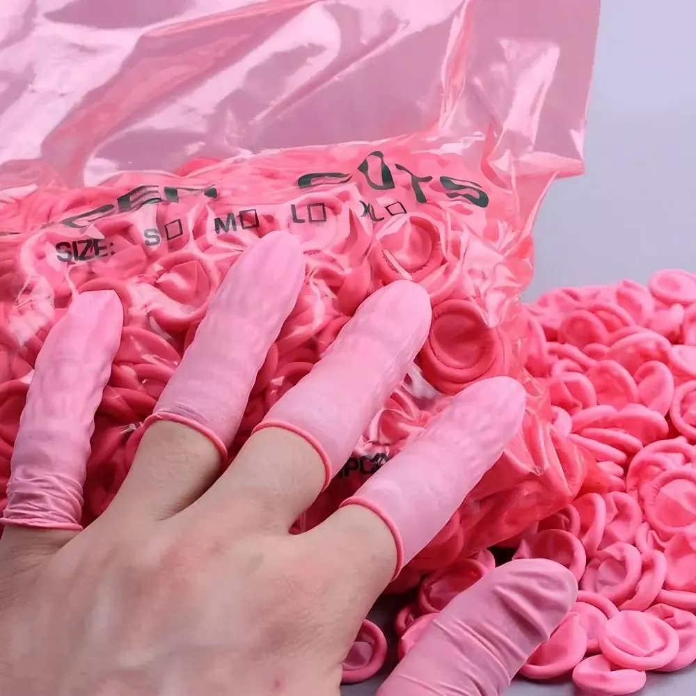 GLOBALSS ESD Finger Coats Rubber Pink Standard (Pack of 1440)