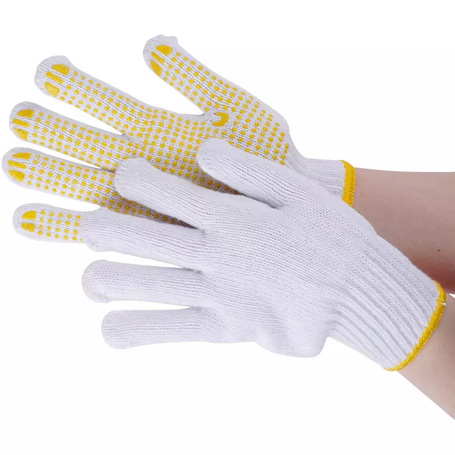 MonotaRO Anti-Slip Work Gloves 7 Gauge White About 23 cm Length, 3332244 (Pcka of 12 Pair)