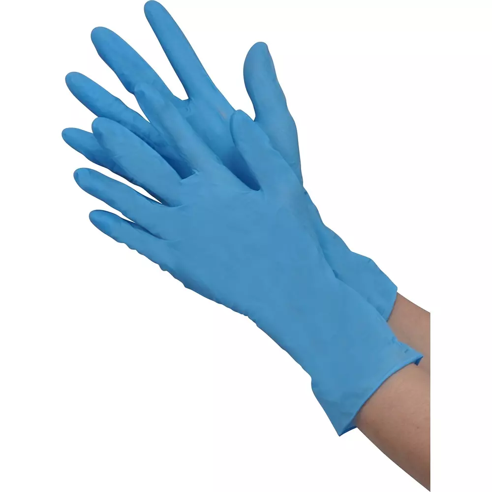 MonotaRO Nitrile Rubber Gloves, Thin, Powder-Free, Long, 12-4MIL-NPF-B-03 (Pack of 50 Pcs)