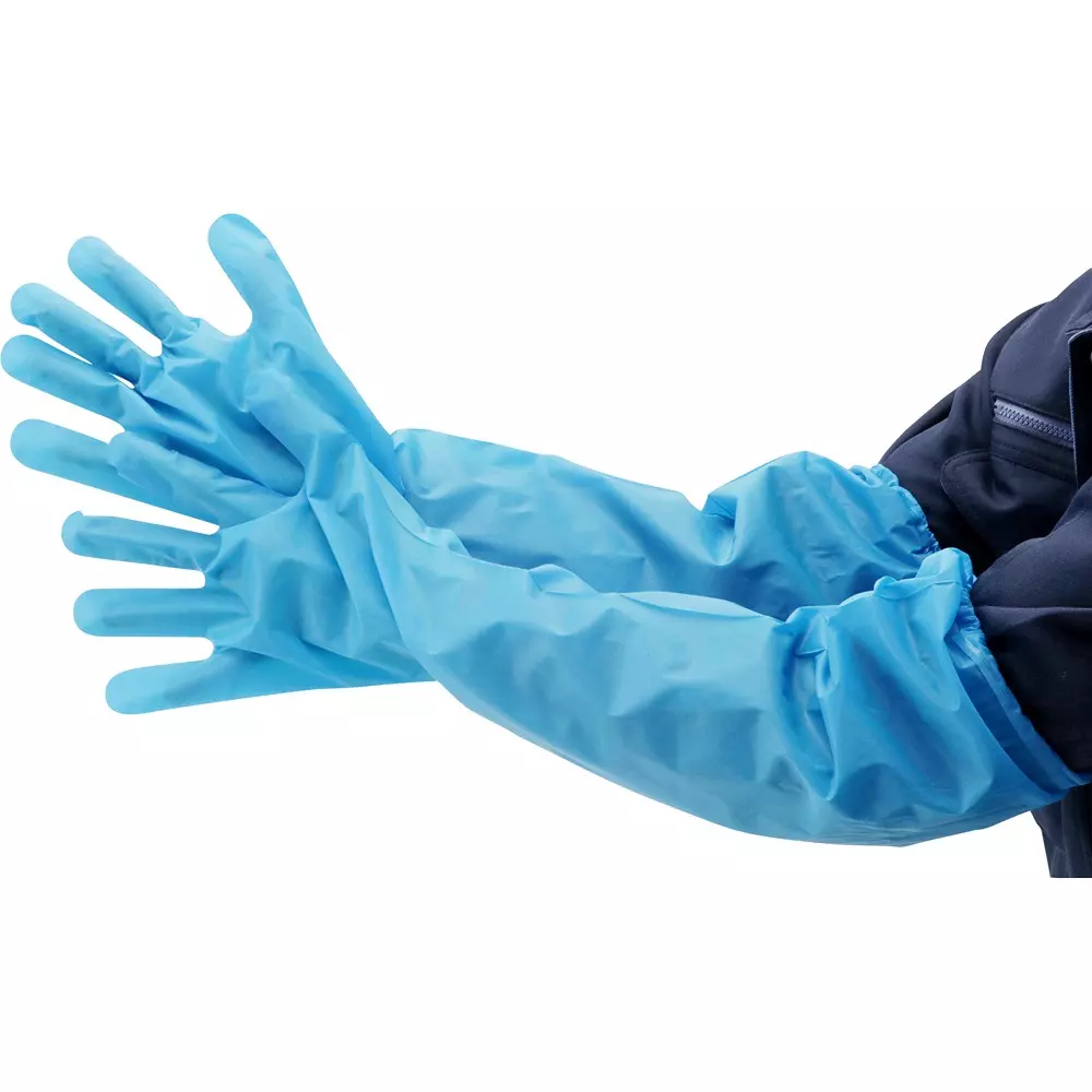 MonotaRO Polyethylene Gloves, Internal Embossment, Long, 54330 (Pack of 30 Pcs)