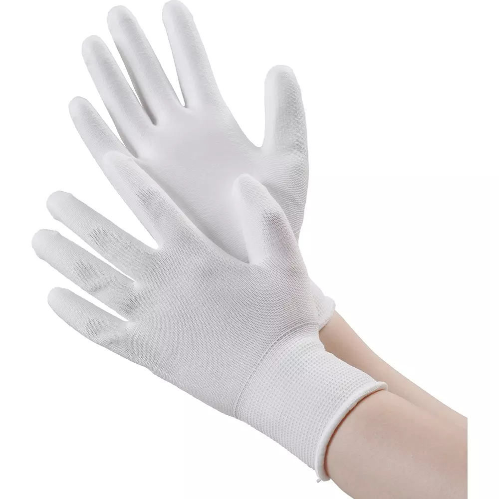 MonotaRO Work Gloves Polyester Palm Coating White S Size, 28774219 (Pcka of 12 Pair)