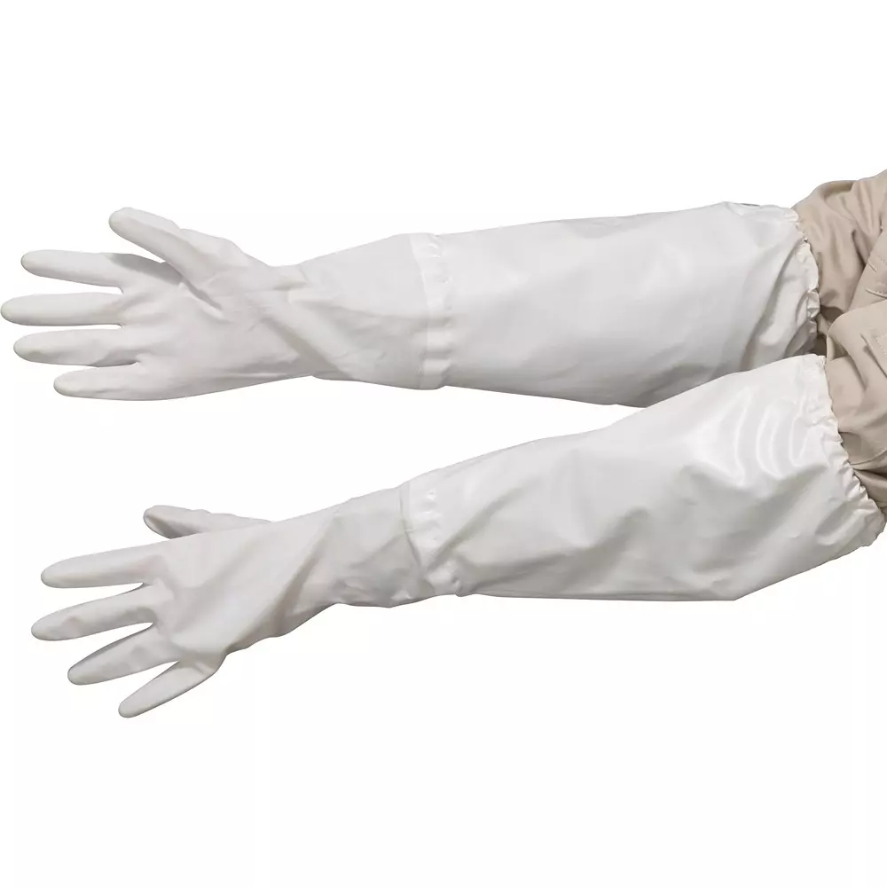 MonotaRO Pvc Gloves With Arm Cover White About 0.3 mm Thickness, 50352515 (1 Pair)