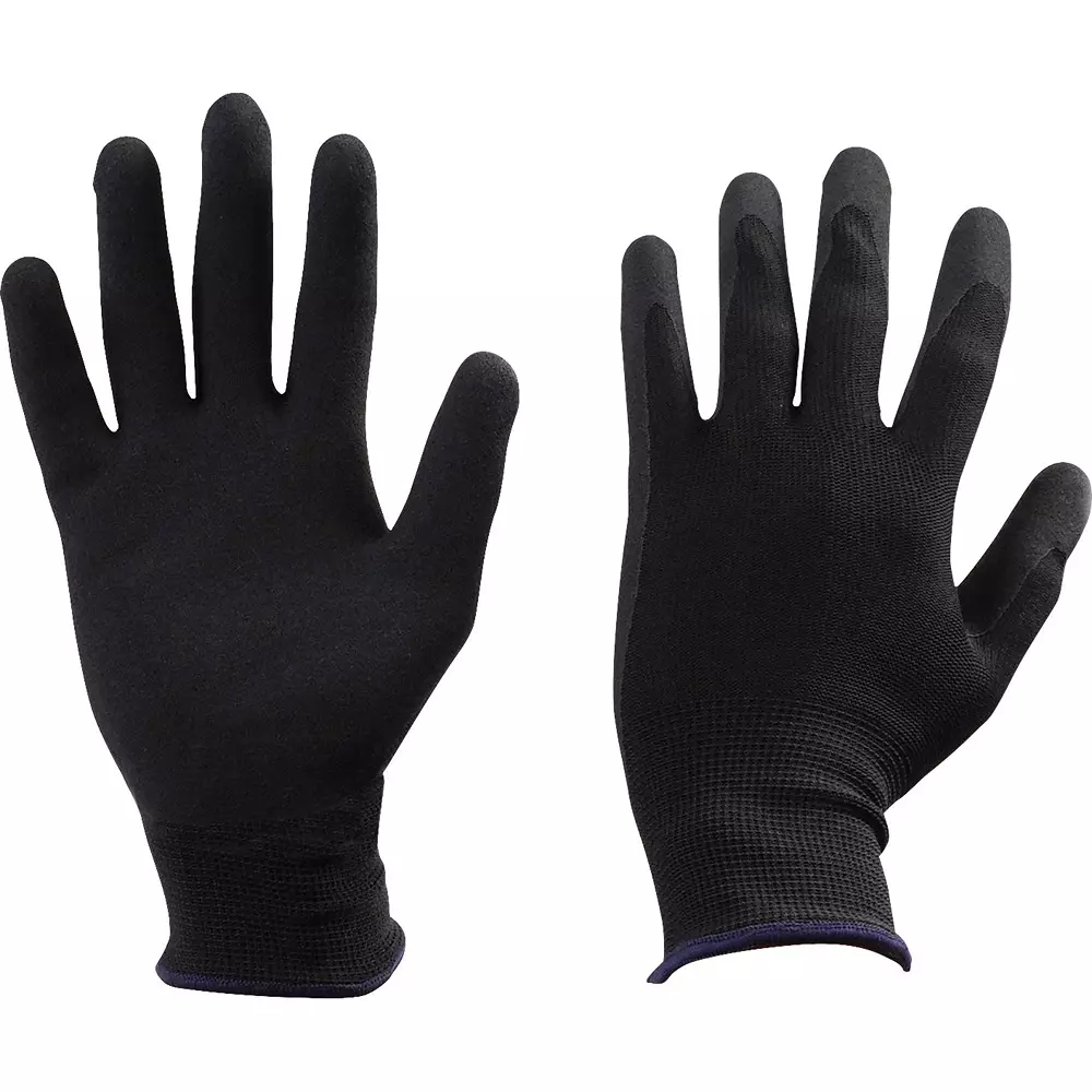 monotaro-unlined-gloves-thin-foam-rubber-coating-100-polyester-black-m-size-l9301-pcka-of-10-pair