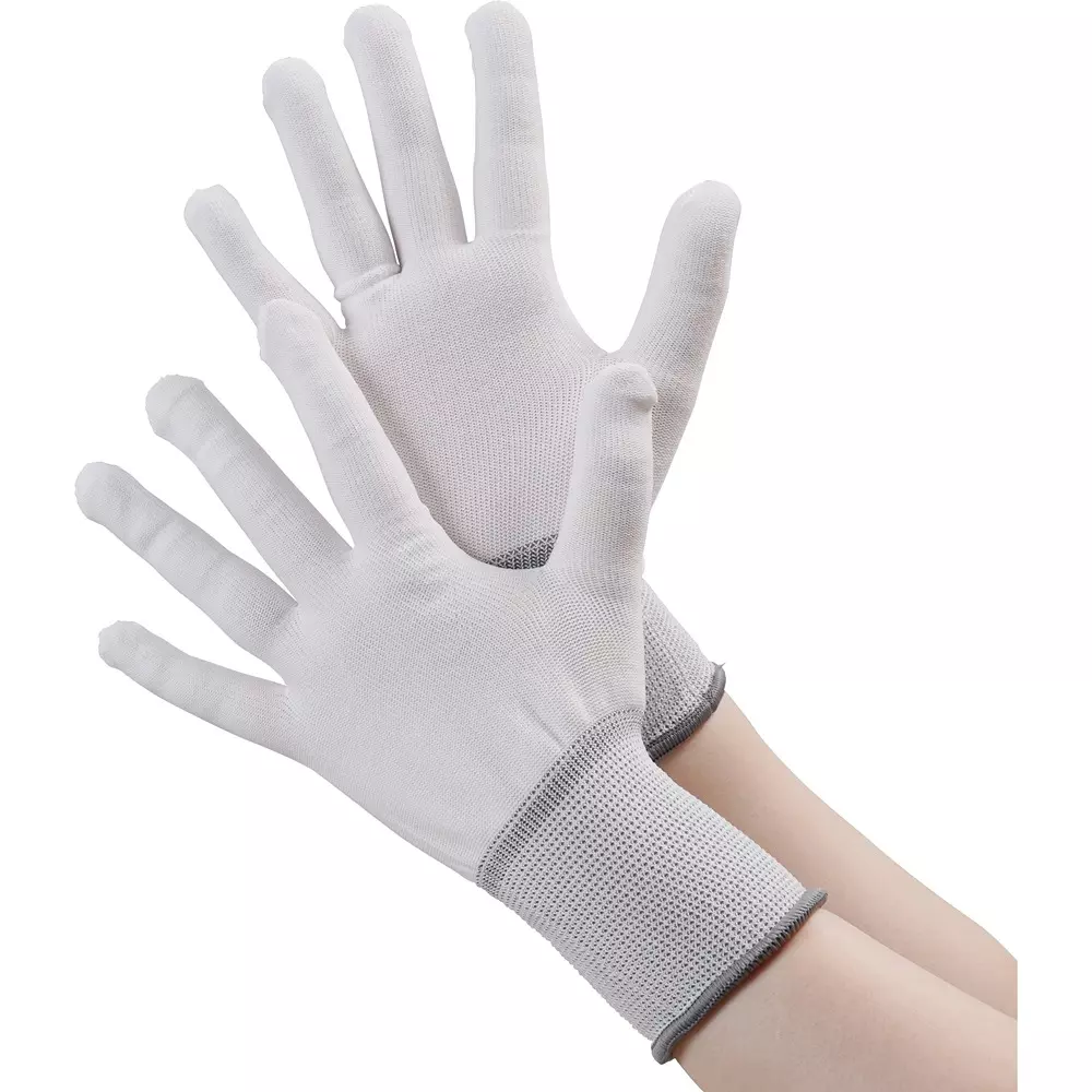MonotaRO Work Gloves Polyester Uncoated White L Size, 28774298 (Pack of 12 Pair)