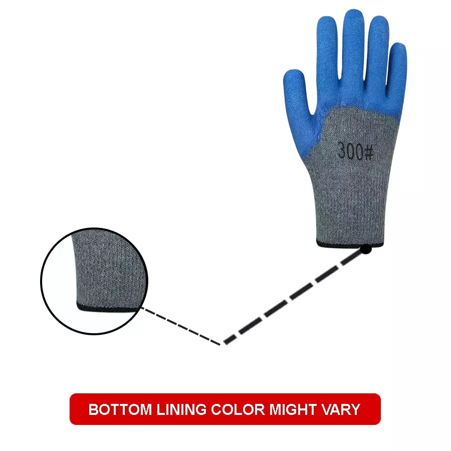 Swavind Safety Hand Gloves Durable Synthetic Fabric Crinkle-Coated Palm with Abrasion Resistance Grey & Blue Free Size (Pack of 600 Pair)