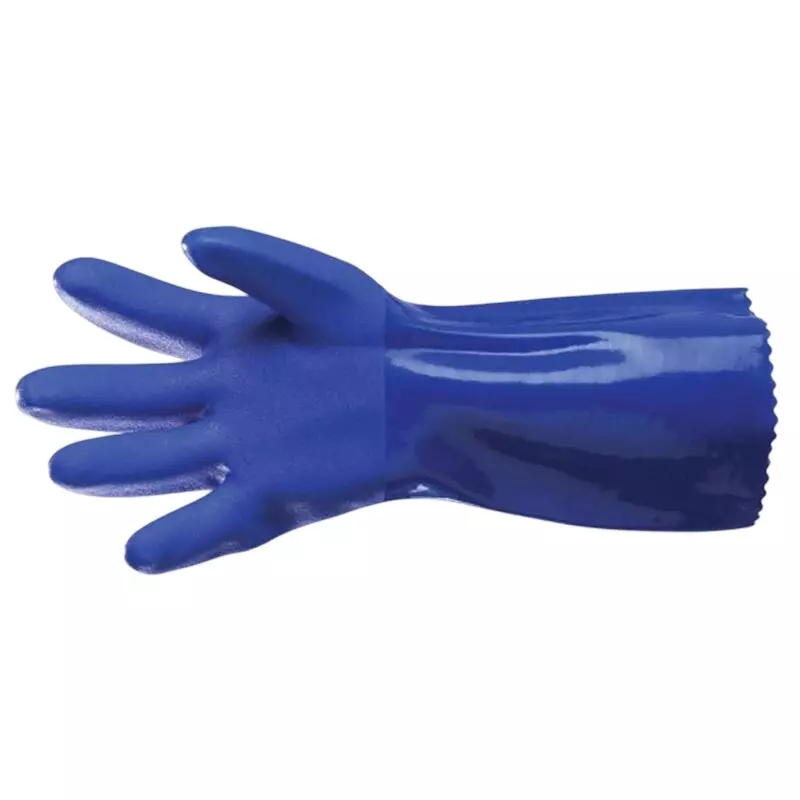 Atlas Hand Gloves Starfish Plus Blue PVC 10 Inch (26 cm) Size for Industrial Use, (Pack of 24 Pair)