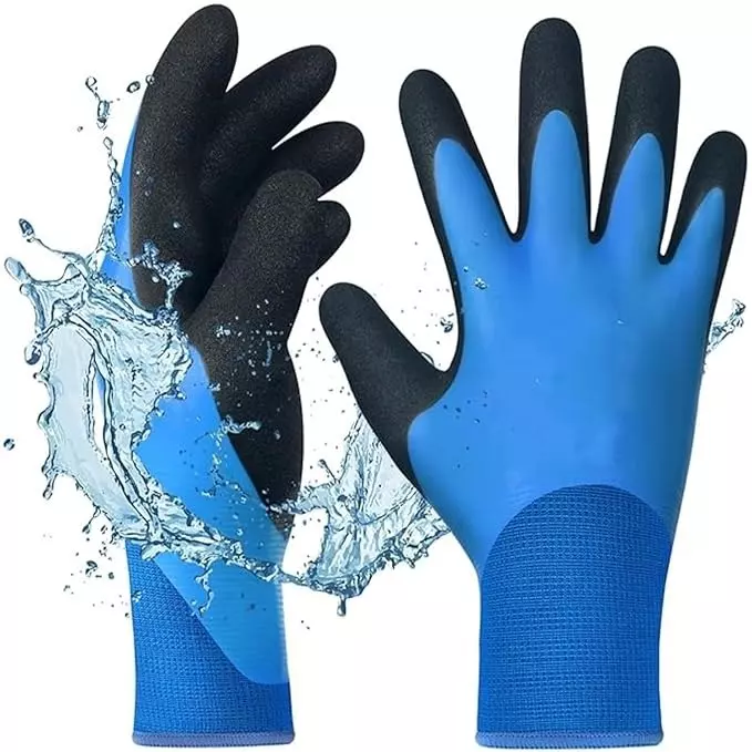 Swavind Safety Hand Gloves Anti-Slip Palm Grip Green & Grey Free Size Fully Waterproof (Pack of 600 Pair)