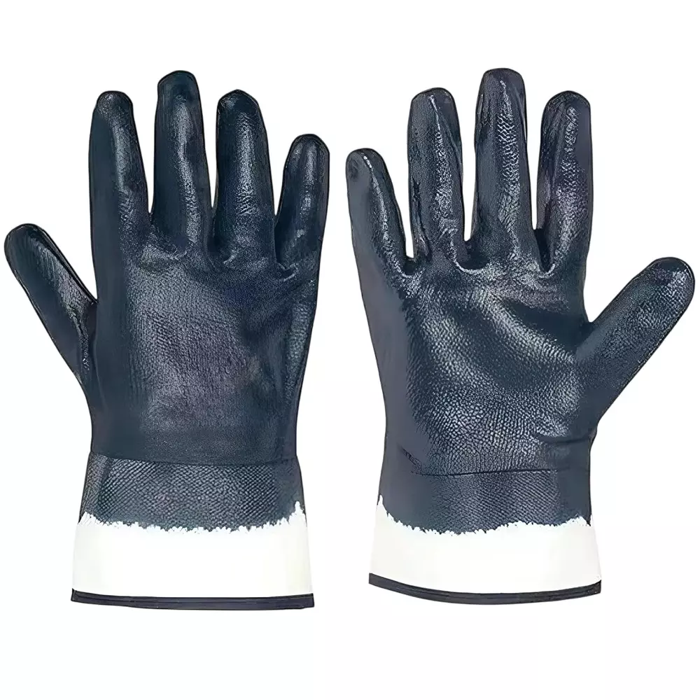 Swavind Safety Hand Gloves Strong Synthetic Fabric Latex & Nitrile Coated Palm with Abrasion Resistance Dark Blue Free Size (Pack of 600 Pair)