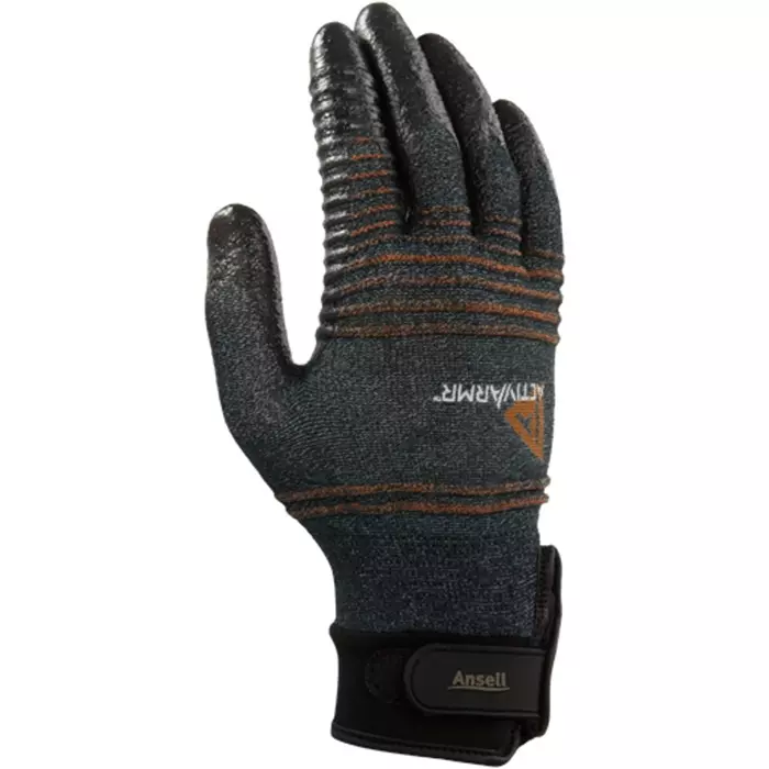 Ansell ActivArmr 97-008 Black Nylon Spandex Abrasion Resistant Cut Resistant Work Gloves Size 11 Foam Nitrile, 97008110