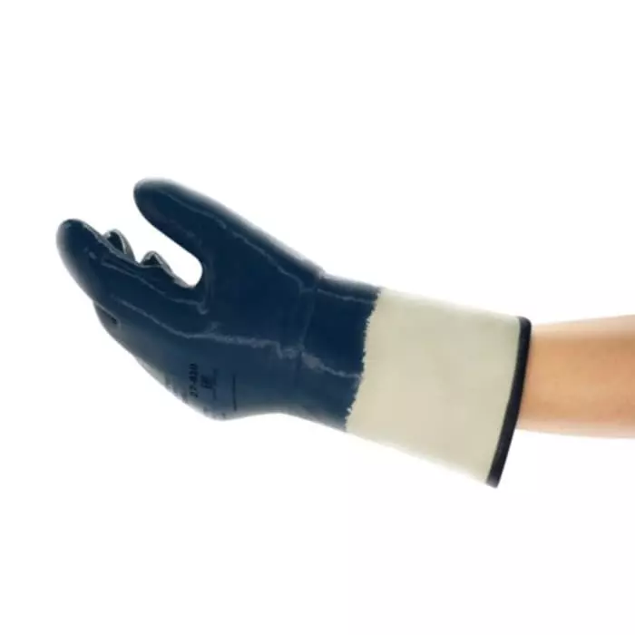 Ansell ActivArmr Hycron 27-905 Blue Polycotton Oil Grip Oil Repellent Work Gloves Size 11 Nitrile Coating, 27905110