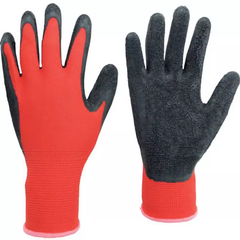 MIDORI High Grip Natural Rubber Unlined Gloves Red / Black, pink S Size 18.4 cm Palm Circumference, MHG-130