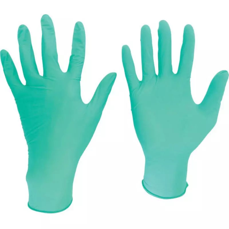 MIDORI Nitrile Disposable Gloves Green M Size 19.6 cm Palm Circumference, VERTE-761H M (Pack of 200 Pair)