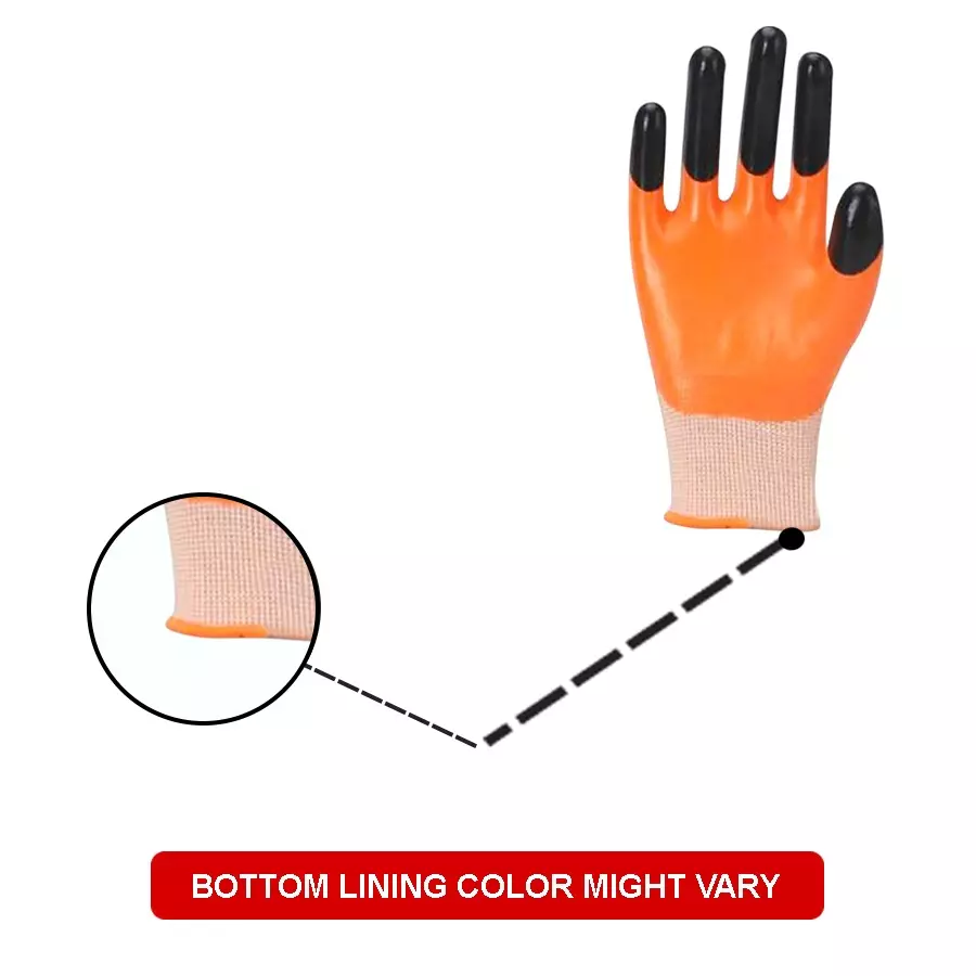 Swavind Safety Hand Gloves Synthetic Latex-Nitrile Coated with Abrasion Resistance Tiger Print Free Size (Pack of 600 Pair)