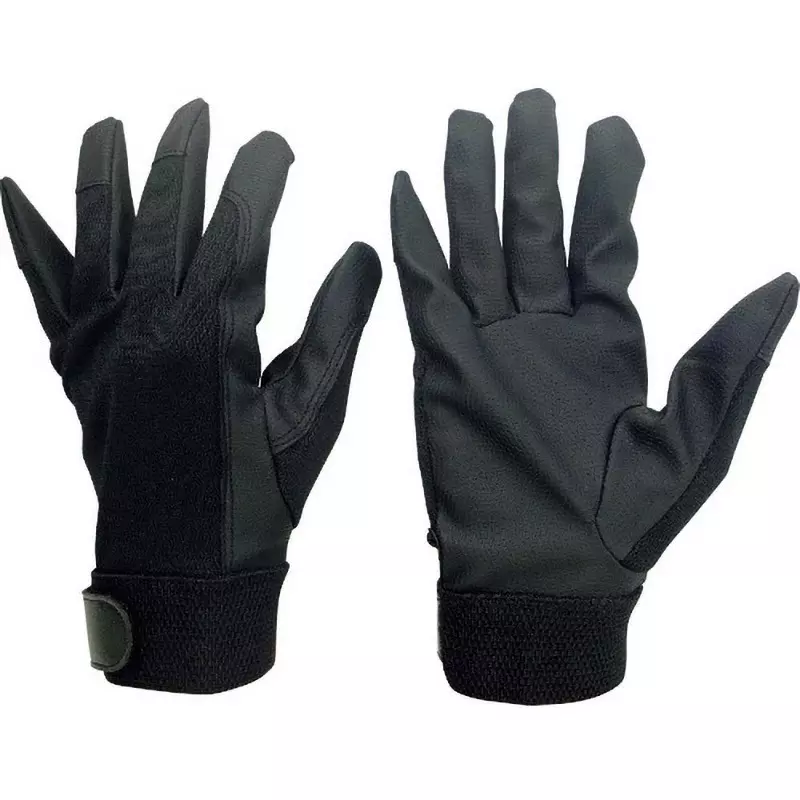 MIDORI Synthetic Leather Gloves Black LL Size 21.0 cm Palm Circumference, PU-WINGLOVE-C-LL