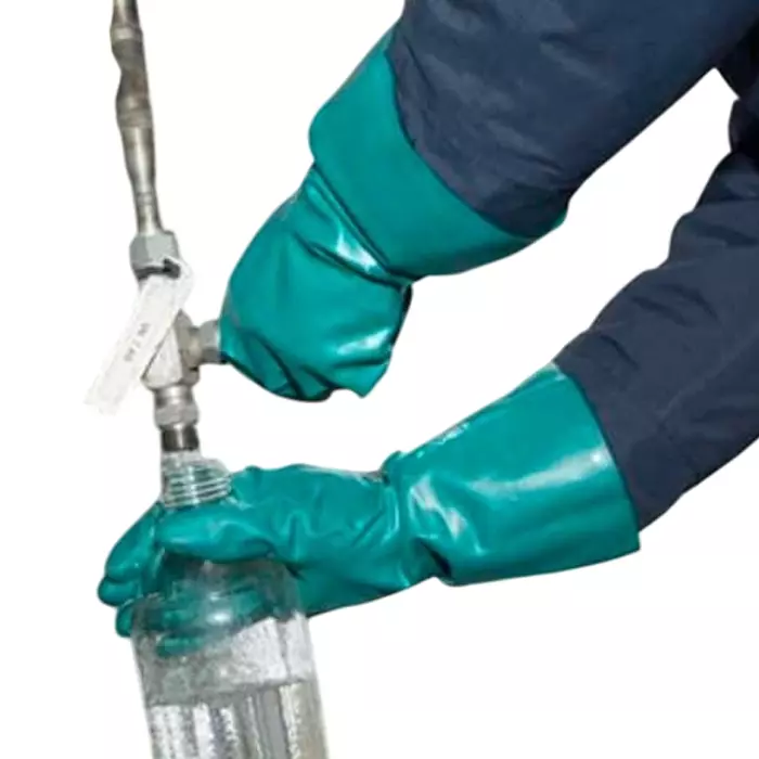 Ansell AlphaTec 58-335 Green Aquadri Chemical Resistant Work Gloves Size 11 Nitrile Coating, 58335110