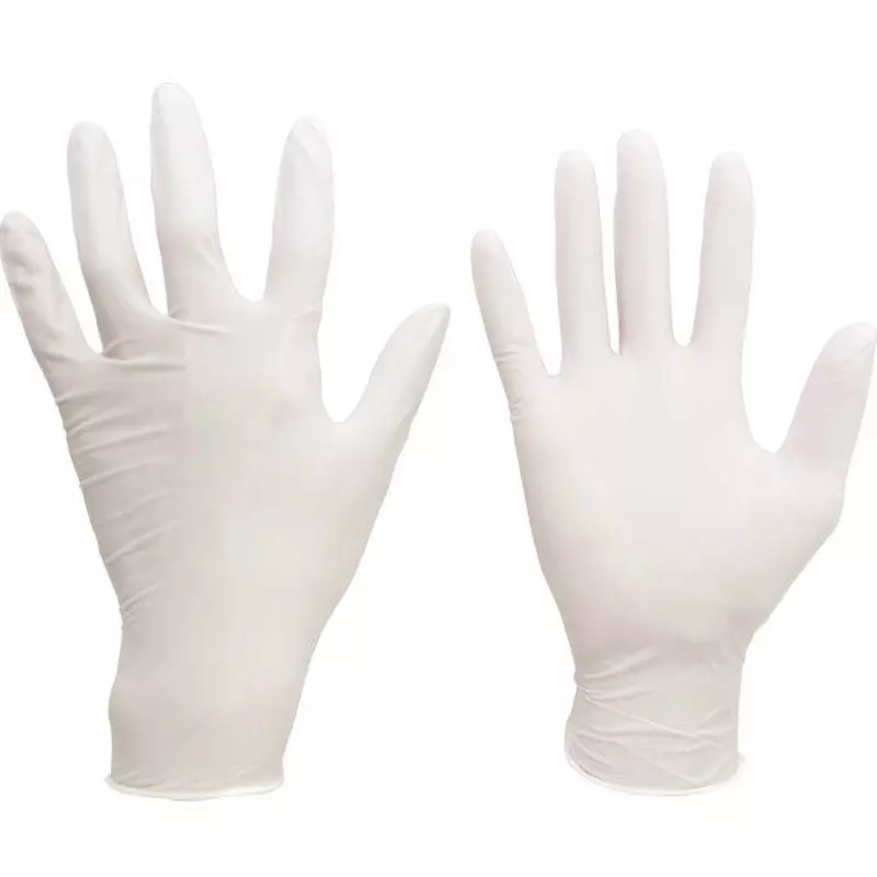 MIDORI Nitrile Disposable Gloves White M Size 19.0 cm Palm Circumference, VERTE-753K-M (Pack of 100 Pair)