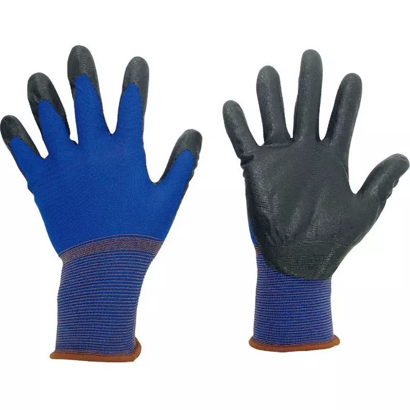 MIDORI Nitrile Disposable Gloves Blue SS Size 23 g 16.2 cm Palm Circumference, rubber, polyester, MHG-150N-SS
