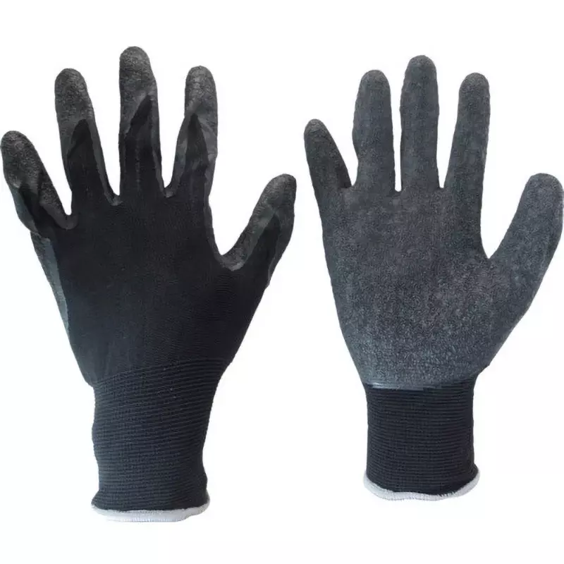 MIDORI Work Gloves Sky Blue / Black L Size 20.0 cm Palm Circumference, rubber, polyester, MHG100-L