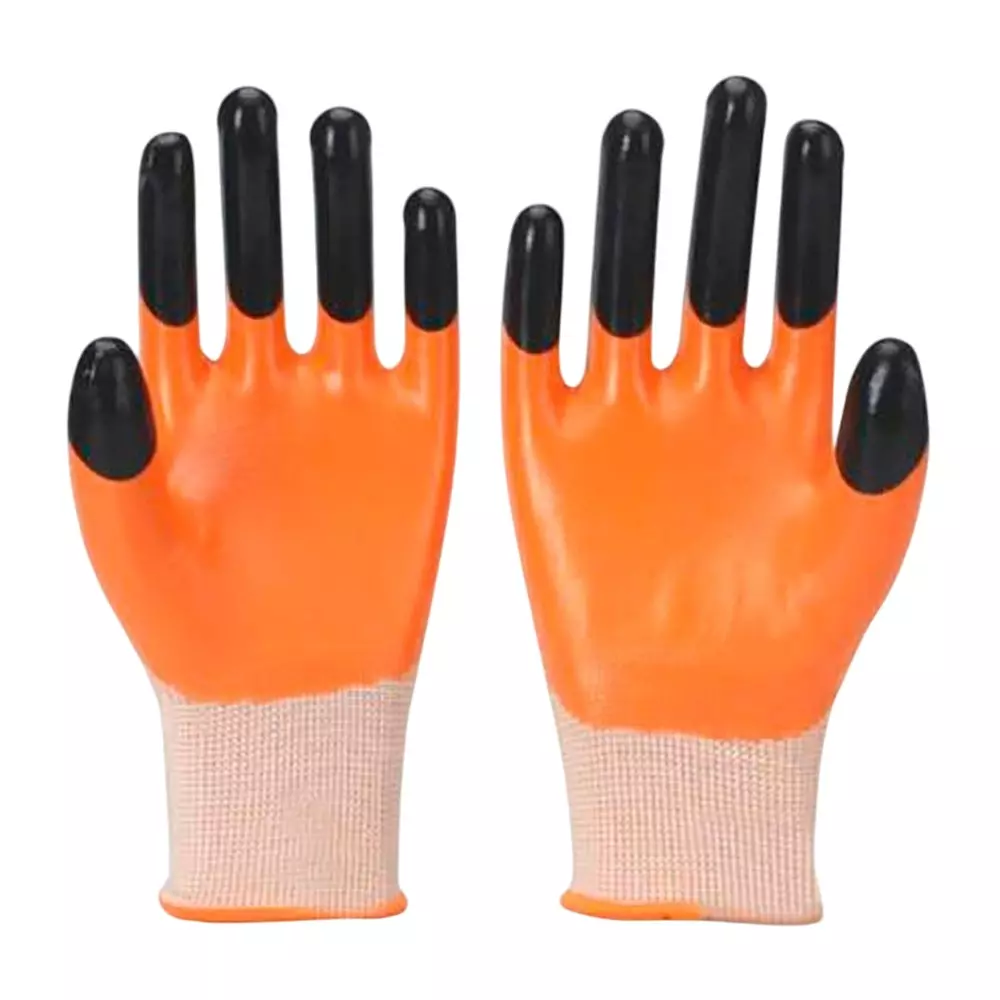 Swavind Safety Hand Gloves Synthetic Latex-Nitrile Coated with Abrasion Resistance Tiger Print Free Size
