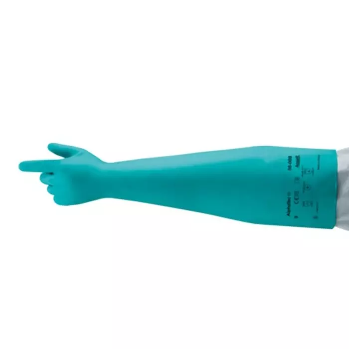 Ansell AlphaTec 58-008 Green Nitrile Chemical Resistant Work Gloves Size 9 Nitrile Coating, 58008090