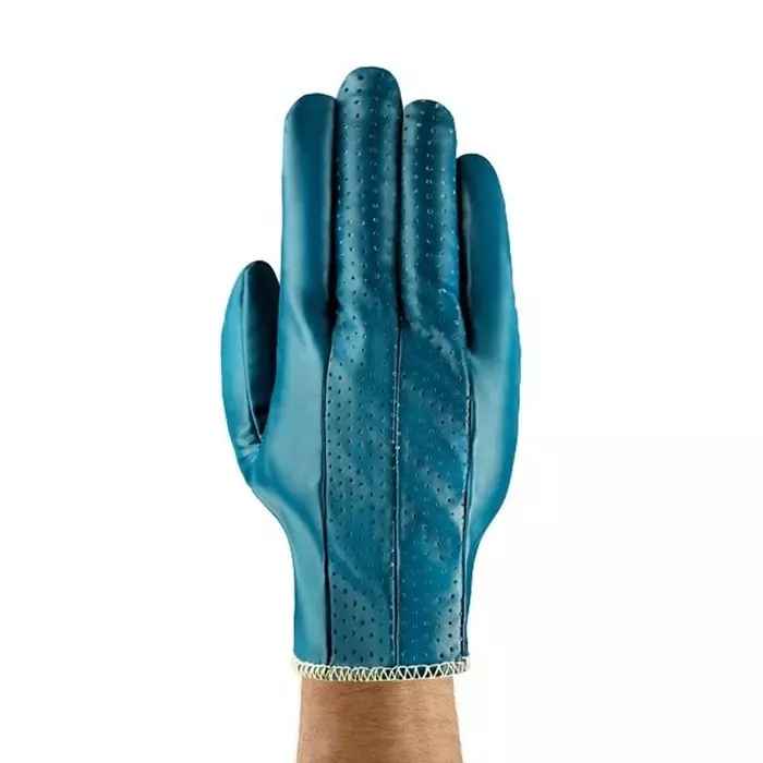 Ansell Hynit 32-125 Blue Cotton Polyester Abrasion Resistant Gloves Size 9 Nitrile Coating, 32125090
