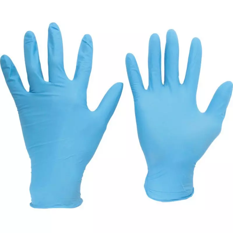 MIDORI Nitrile Disposable Gloves Blue SS Size 15.0 cm Palm Circumference, VERTE-750K-SS (Pack of 100 Pair)