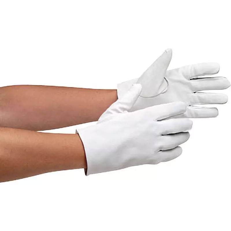 MIDORI Leather Gloves White Free Size 24.5 cm Palm Circumference, MT-14-BUTA-W (Pack of 12 Pair)