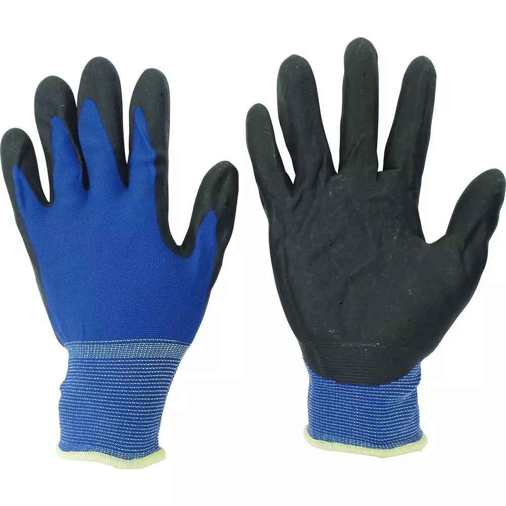 MIDORI Nitrile Disposable Gloves [body] Blue [wrist] Yellow LL Size 19.6 cm Palm Circumference, MHG-150N-LL