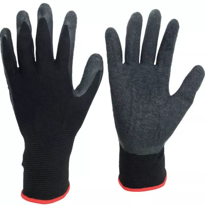 MIDORI Work Gloves Red / Black S Size 18.0 cm Palm Circumference, rubber, polyester, MHG100-S