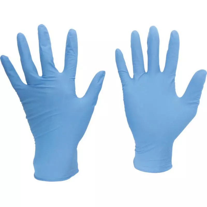 MIDORI Nitrile Disposable Gloves Blue S Size 17.2 cm Palm Circumference, VERTE-790-S (Pack of 100 Pair)