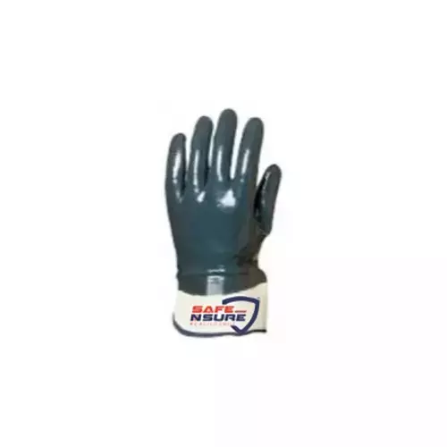 Safe N Sure Nitrile Coated Gloves Blue 254 mm (10 inch), SSNE590F (Pack of 12 Pair)