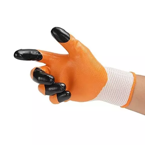 Swavind Safety Hand Gloves Synthetic Latex-Nitrile Coated with Abrasion Resistance Tiger Print Free Size (Pack of 120 Pair)