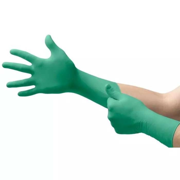 Ansell TouchNTuff 93-700 Green Nitrile Chemical Resistant Work Gloves Size 9.5-10 XL, 93700100