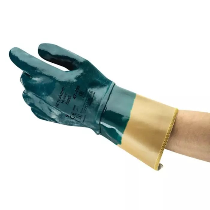 Ansell Blue Cotton Nitrile Coating Work Gloves, ActivArmr Hylite 47-409